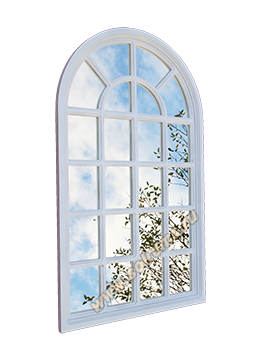 Арочное зеркало в раме с переплётом Классика