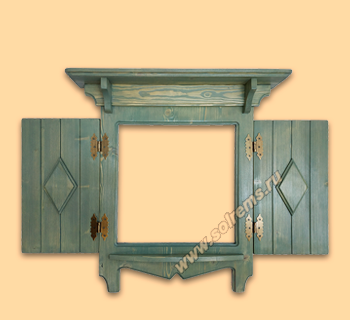 Рама Окно со ставнями и с полочкой