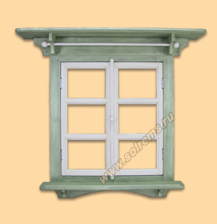 Зеркало-окно с открывающимися створками и перекладиной