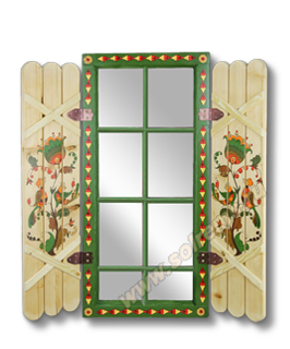 Зеркало-окно с переплетом и со ставнями "Борецкие мотивы"
