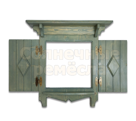 Рама-окно со ставнями и с полочкой