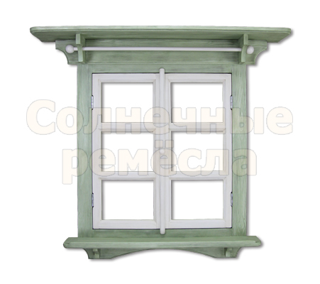 Рама-окно с открывающимися створками и перекладиной