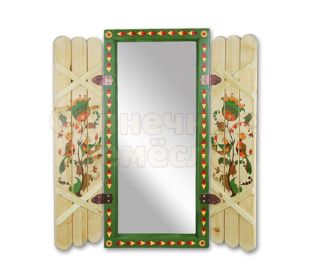 Зеркало в расписной раме со ставнями "Борецкие мотивы"