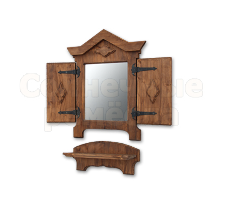 Зеркало-окно в комплекте с полочкой "Теремок"